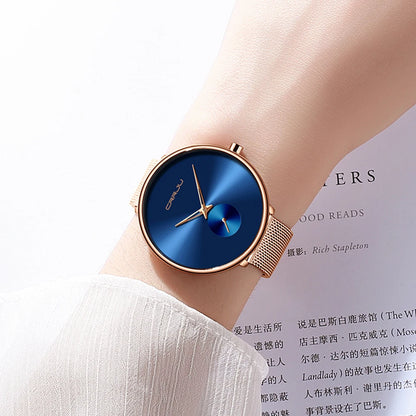 Fashion Women Watch Luxury Casual Simple Ladies Daily Dress Mesh Wristwatch