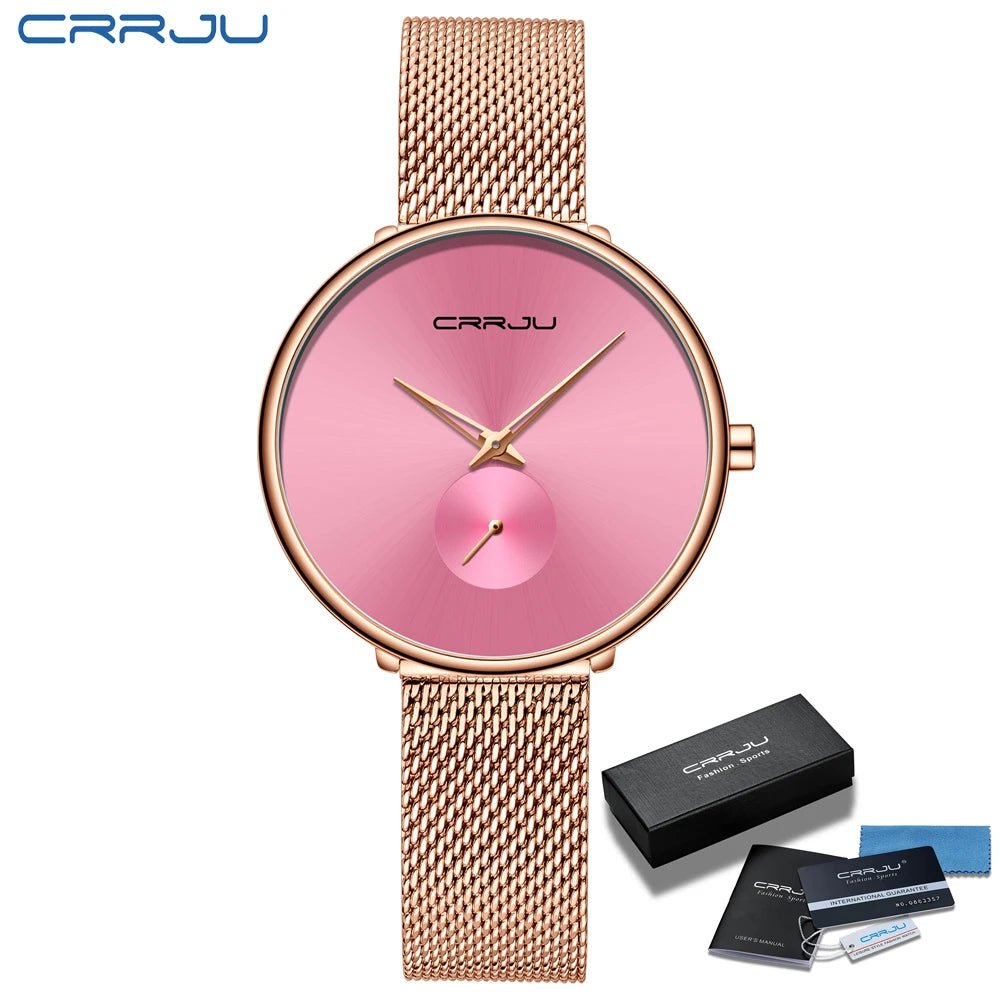 Fashion Women Watch Luxury Casual Simple Ladies Daily Dress Mesh Wristwatch