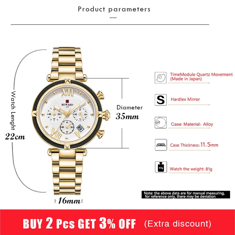 Luxury Fashion Women Watches Waterproof Casual Quartz Ladys Watch