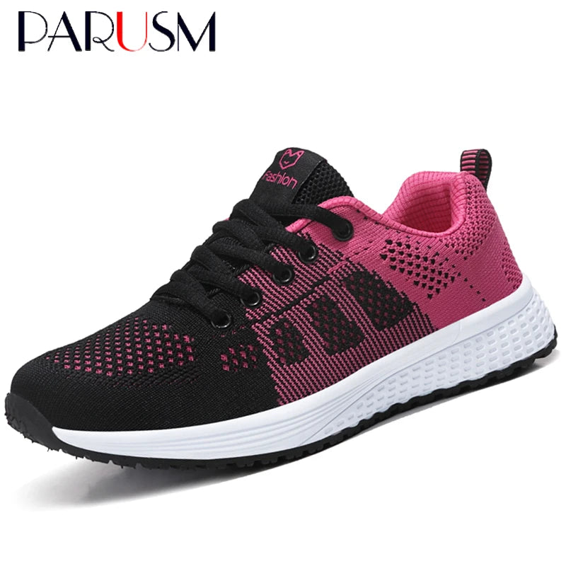 New Women Casual Shoes Fashion Breathable Walking Mesh Flat Shoes