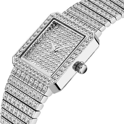 Diamond Watch for Women Luxury Brand Ladies Gold Square Watch