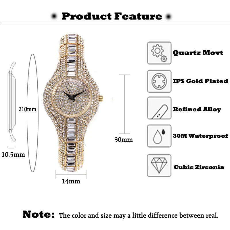 Small Womens Watch Shockproof Waterproof Luxury Ladies Ar Metal Watch Bracelets