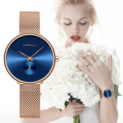 Fashion Women Watch Luxury Casual Simple Ladies Daily Dress Mesh Wristwatch