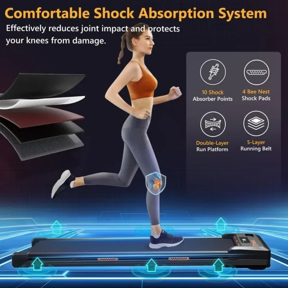 Under Desk Treadmill, 2 in 1 for Walking and Jogging, Treadmill with Remote Control Lanyard, 2.5HP Low-Noise in LED Display