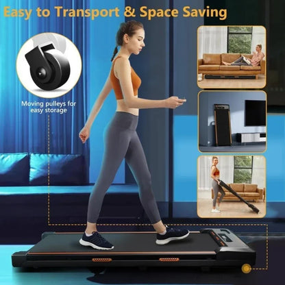 Under Desk Treadmill, 2 in 1 for Walking and Jogging, Treadmill with Remote Control Lanyard, 2.5HP Low-Noise in LED Display