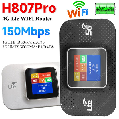 4G Lte WIFI Router Sim Card Slot Wireless Router 3650mAh Portable Unlock Modem 150Mbps Pocket WIFI Router WIFI Hotpot for Car