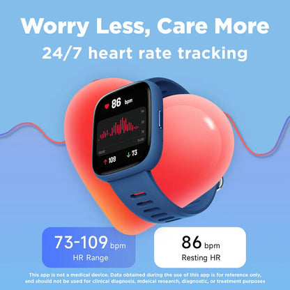 BIGGERFIVE Smart Watch for Kids No APP No Phone Needed, 1.8" Fitness Tracker Watch Pedometer, Heart Rate, Sleep Monitor, IP68 Wa