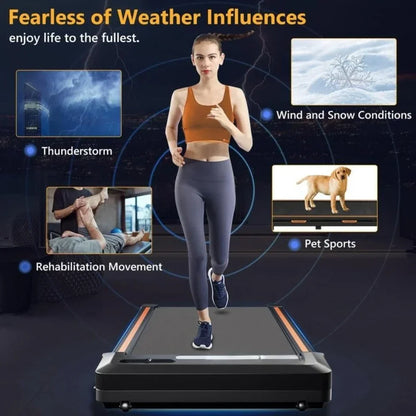 Under Desk Treadmill, 2 in 1 for Walking and Jogging, Treadmill with Remote Control Lanyard, 2.5HP Low-Noise in LED Display